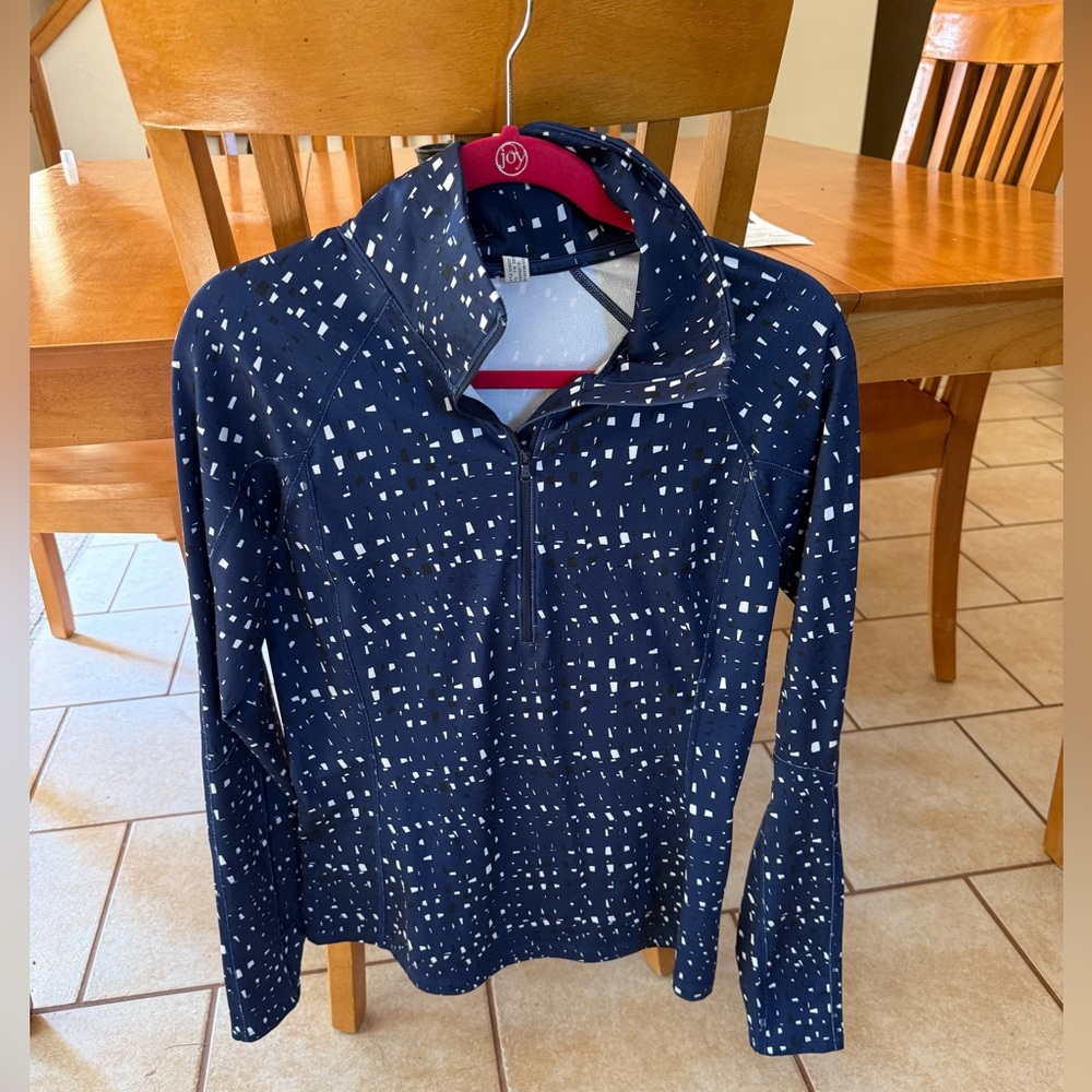 Under Armour Navy and White 1/4 Zip Neck Pullover - Women's Size Medium